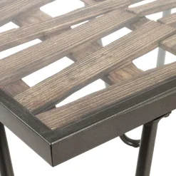 Discount Wohnen Beistelltisch aus Glas & Holz & Stahl - Zilandra