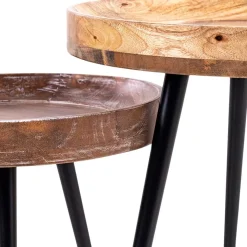 Best Wohnen Beistelltisch aus Mangobaum Holz - Cracks