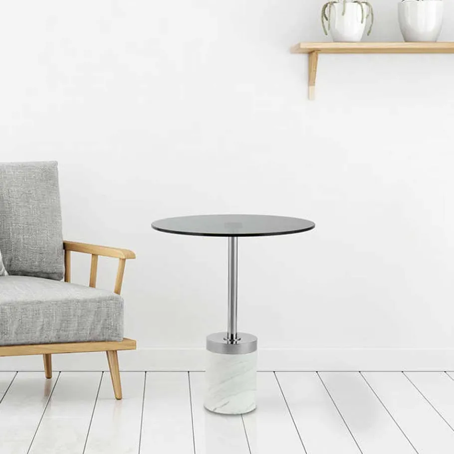 Discount Wohnen Beistelltisch aus Rauchglas - Lania