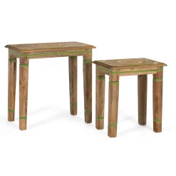 Wohnen Beistelltisch Duo im Boho Style - Losvonos (zweiteilig)