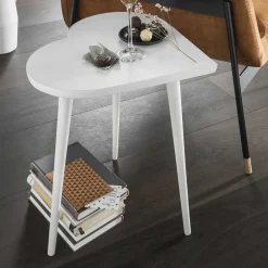 New Wohnen Beistelltisch im Herzdesign in Weiß - Vilantinos