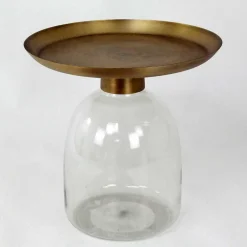 Outlet Wohnen Beistelltisch in Altmessing Metall - Barrena