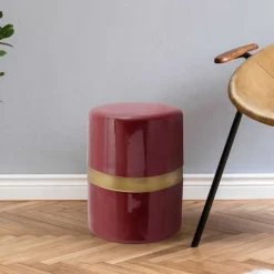 Wohnen Beistelltisch in Bordeaux mit Gold - Jenota