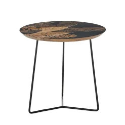 Hot Wohnen Beistelltisch mit Blatt Motiv Druck - Palermo