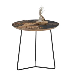 Hot Wohnen Beistelltisch mit Blatt Motiv Druck - Palermo