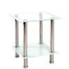 Discount Wohnen Beistelltisch mit zwei Glasplatten 40x46x40 cm - Ubinus