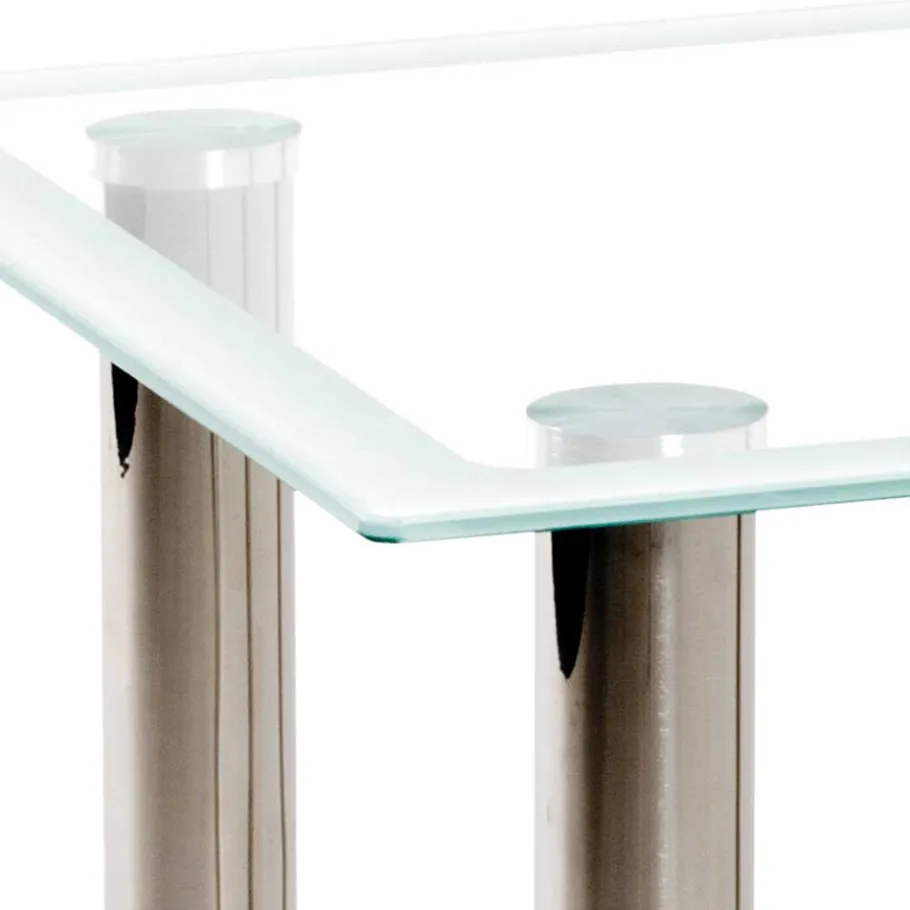 Discount Wohnen Beistelltisch mit zwei Glasplatten 40x46x40 cm - Ubinus