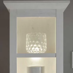 Best Wohnen Beleuchtete Wohnwand Chelles im weißem Landhausstil (vierteilig)