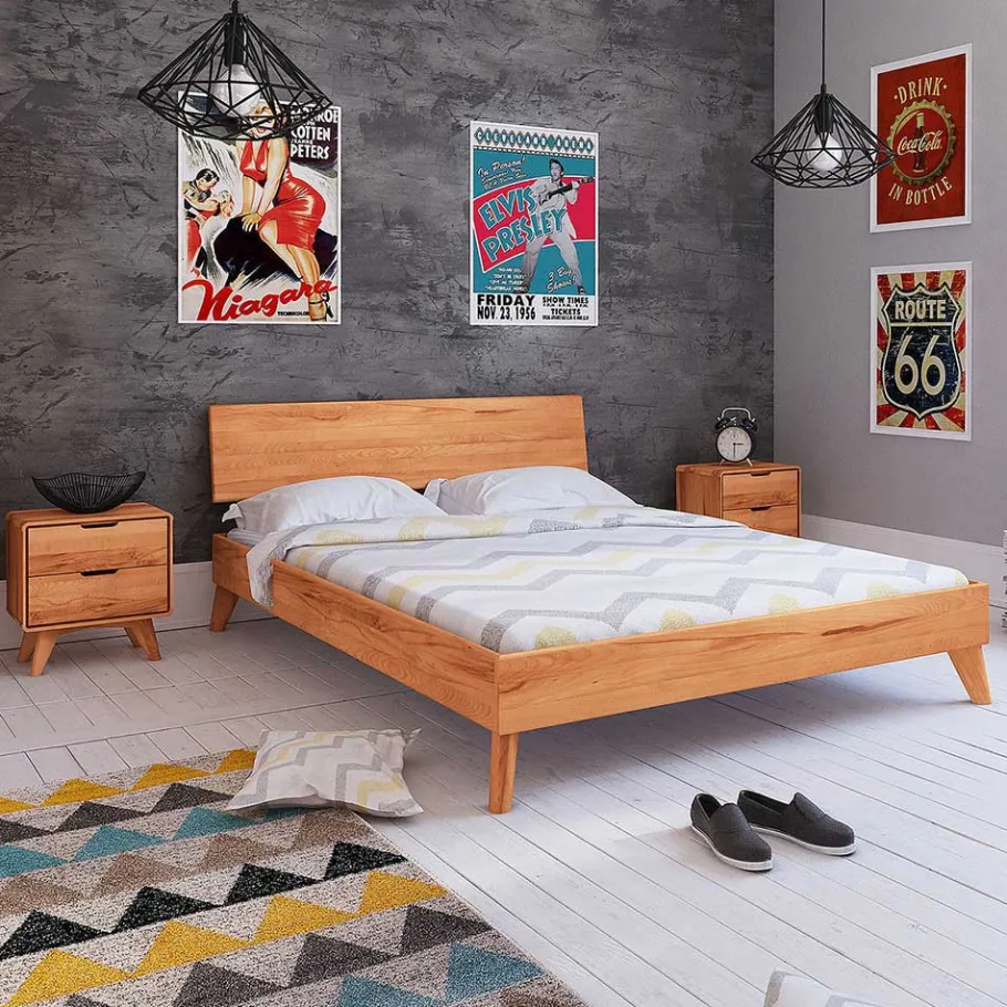 Sale Wohnen Überlänge Bett & Nachttische Set - Junola (dreiteilig)