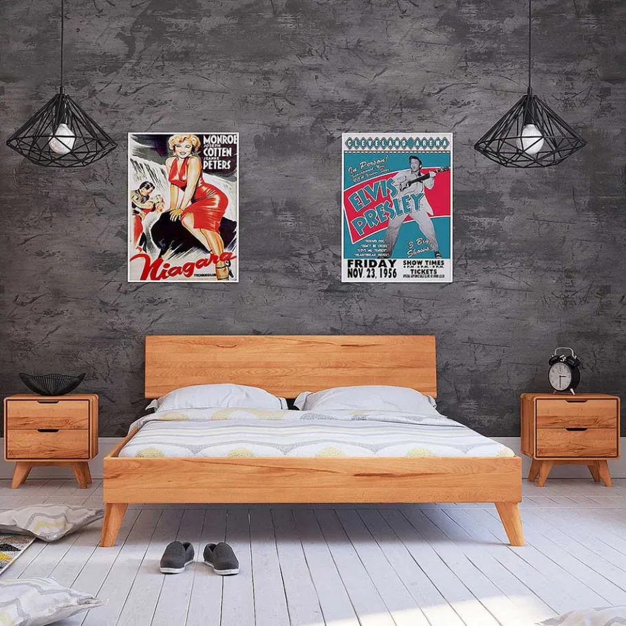 Sale Wohnen Überlänge Bett & Nachttische Set - Junola (dreiteilig)