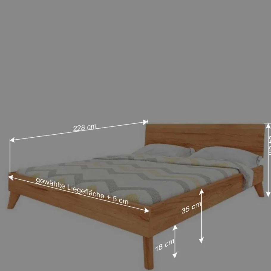 Sale Wohnen Überlänge Bett & Nachttische Set - Junola (dreiteilig)