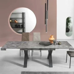 Clearance Wohnen Betonoptik Ausziehtisch mit zwei Einlegeplatten - Relisa