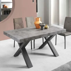 Clearance Wohnen Betonoptik Ausziehtisch mit zwei Einlegeplatten - Relisa