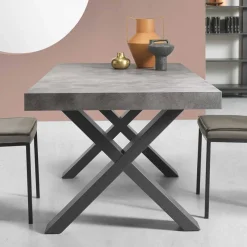 Clearance Wohnen Betonoptik Ausziehtisch mit zwei Einlegeplatten - Relisa