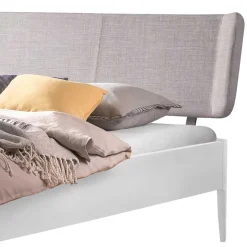 Outlet Wohnen Bett aus Buchenholz in Weiß - Lyatea
