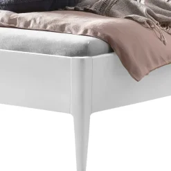 Outlet Wohnen Bett aus Buchenholz in Weiß - Lyatea
