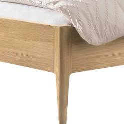 Outlet Wohnen Bett aus Eiche Massivholz Hell - Croatia