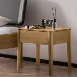 Outlet Wohnen Bett aus Massivholz Eiche Hell - Borna