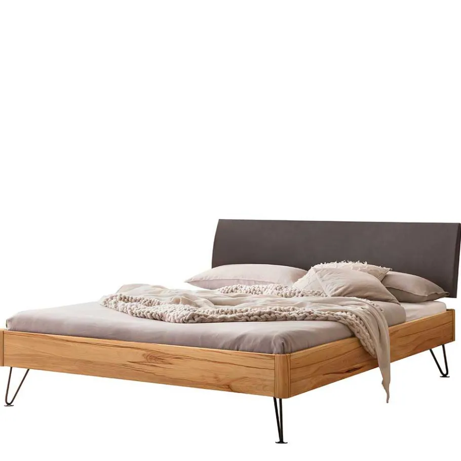 Clearance Wohnen Bett aus Massivholz Wildbuche geölt - Francais