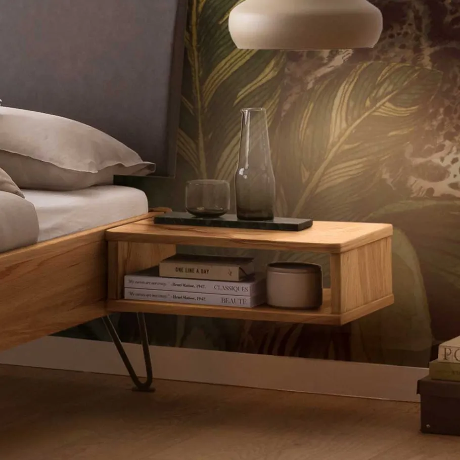 Clearance Wohnen Bett aus Massivholz Wildbuche geölt - Francais
