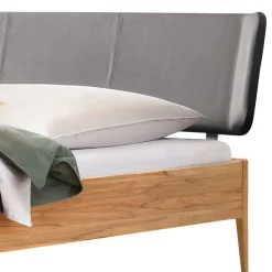 Sale Wohnen Bett aus Wildbuche massiv und Kunstleder - Padricio