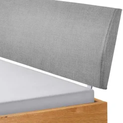 Hot Wohnen Bett aus Wildeiche Holz & Stoff Grau - Myno