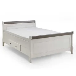 Best Wohnen Bett Caneon in Weiß Grau