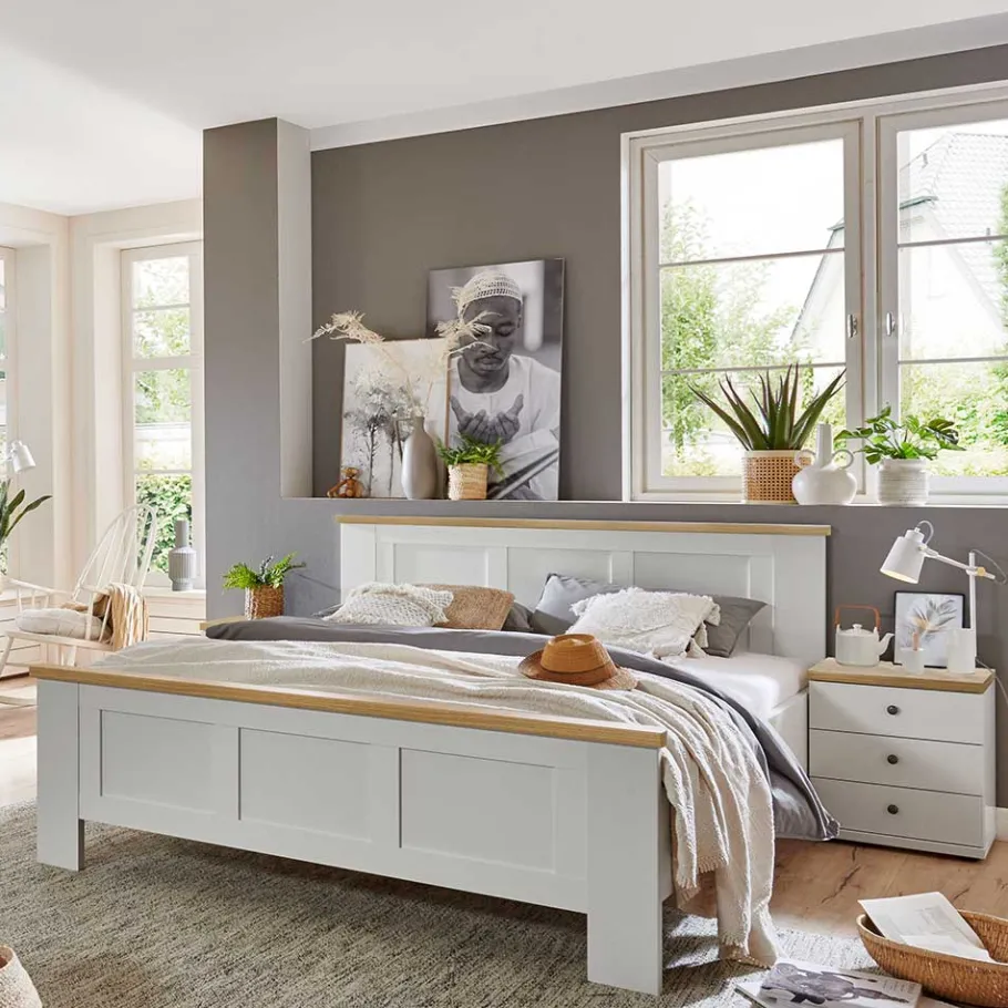 Hot Wohnen Bett in 140 cm Breite im Landhausstil - Ignacio