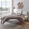 Clearance Wohnen Bett in Betonoptik mit Kopfteil Kissen - Rienas
