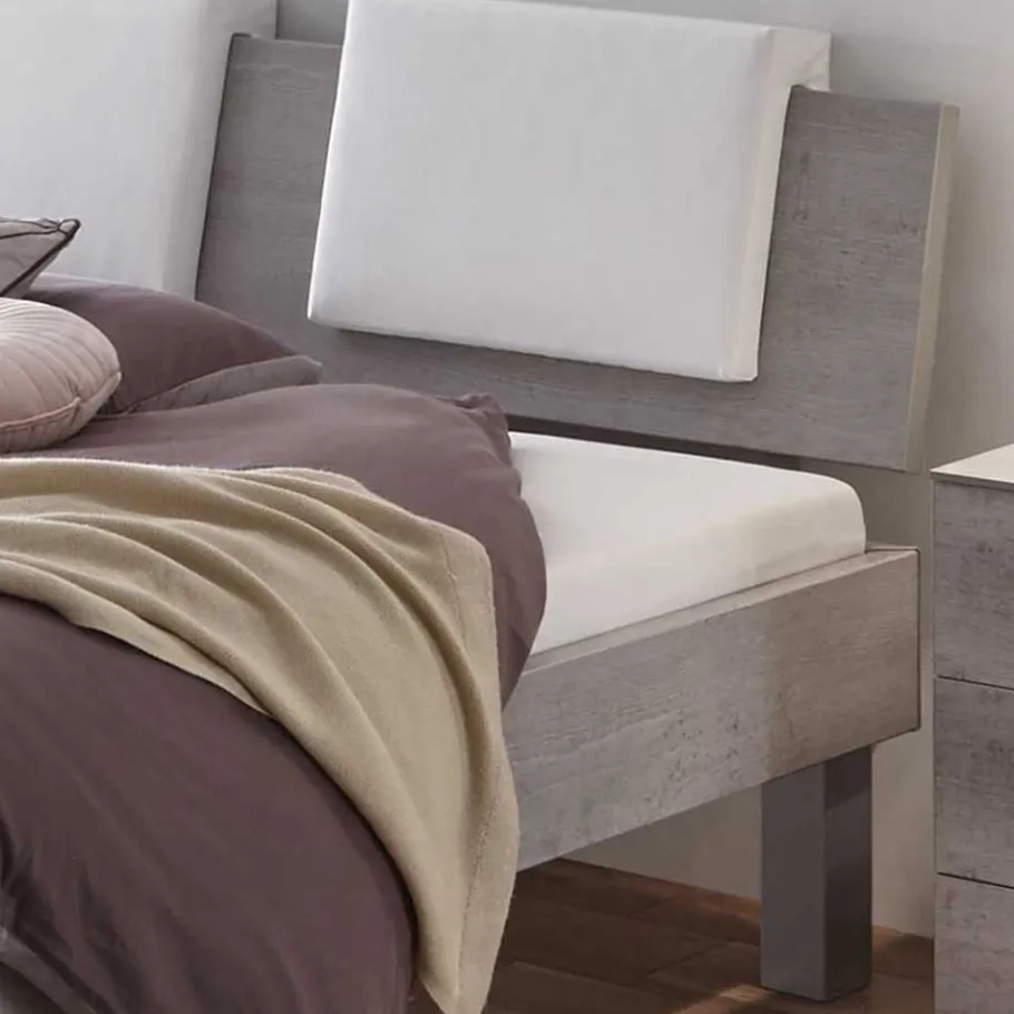 Clearance Wohnen Bett in Betonoptik mit Kopfteil Kissen - Rienas
