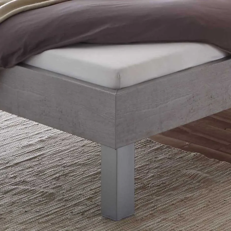 Clearance Wohnen Bett in Betonoptik mit Kopfteil Kissen - Rienas