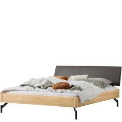 Wohnen Bett in Eiche Hell und Anthrazit - Volpedo
