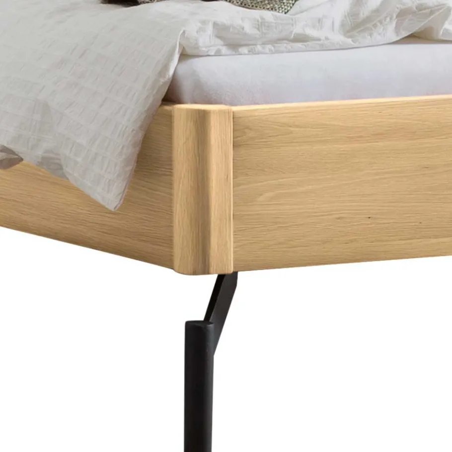 Wohnen Bett in Eiche Hell und Anthrazit - Volpedo