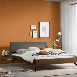 Best Wohnen Bett in Nussbaum Braun & Anthrazit - Ayero (dreiteilig)