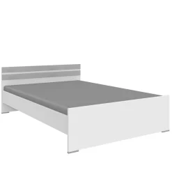 Hot Wohnen Bett in Weiß & Lichtgrau Beton Optik - Orsidio