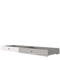 Hot Wohnen Bett in Weiß & Lichtgrau Beton Optik - Orsidio