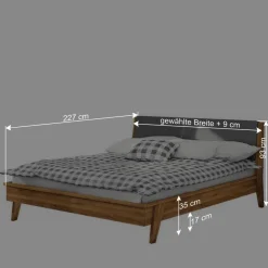 Online Wohnen Bett mit 210cm Länge aus Wildeiche - Hardus