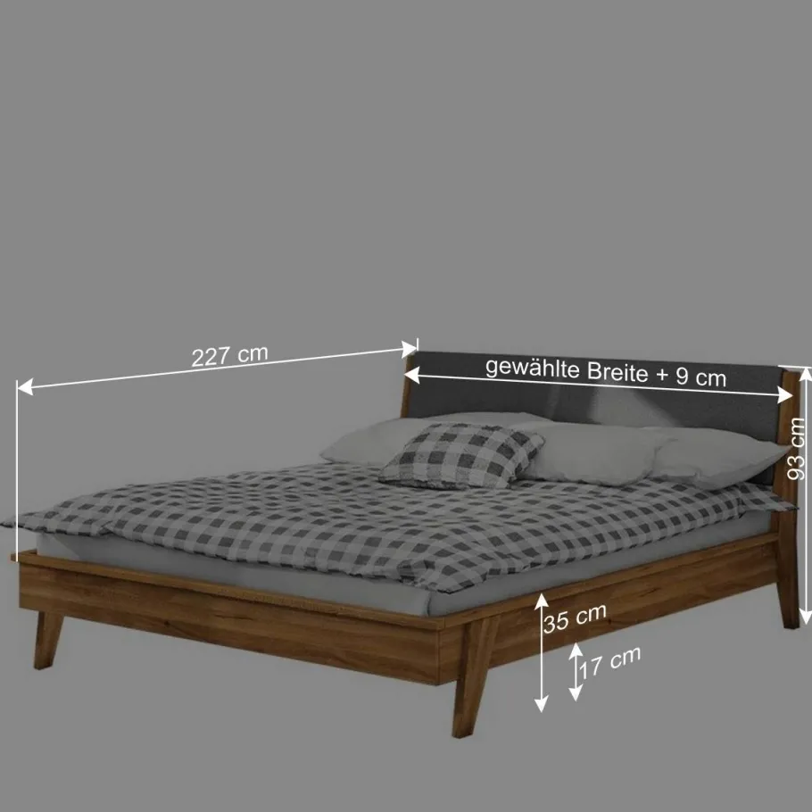 Online Wohnen Bett mit 210cm Länge aus Wildeiche - Hardus