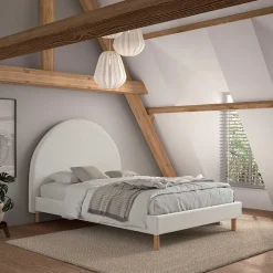 Outlet Wohnen Bett mit hohem halbrundem Kopfteil - Skylab