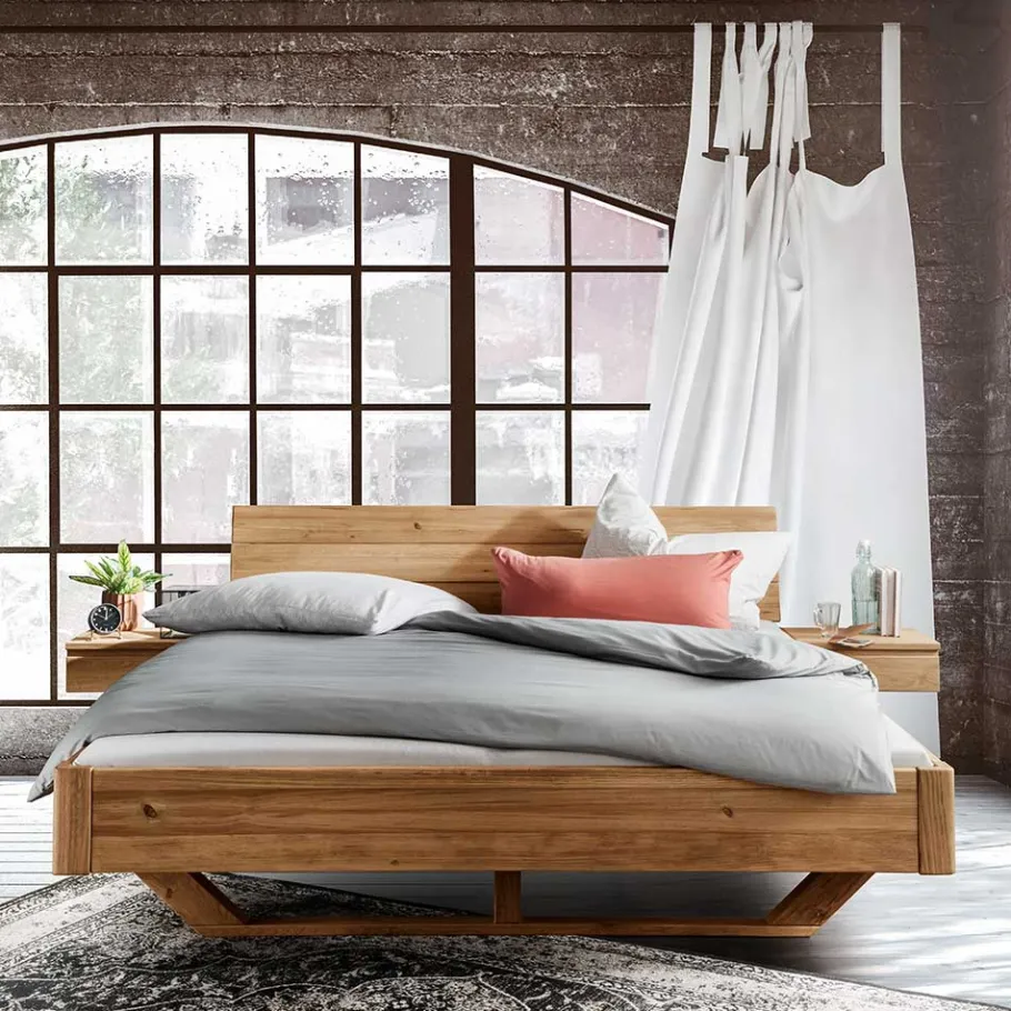 Wohnen Bett mit Kufen aus Holz - Martinez
