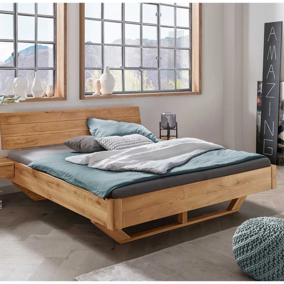 Wohnen Bett mit Kufen aus Holz - Martinez