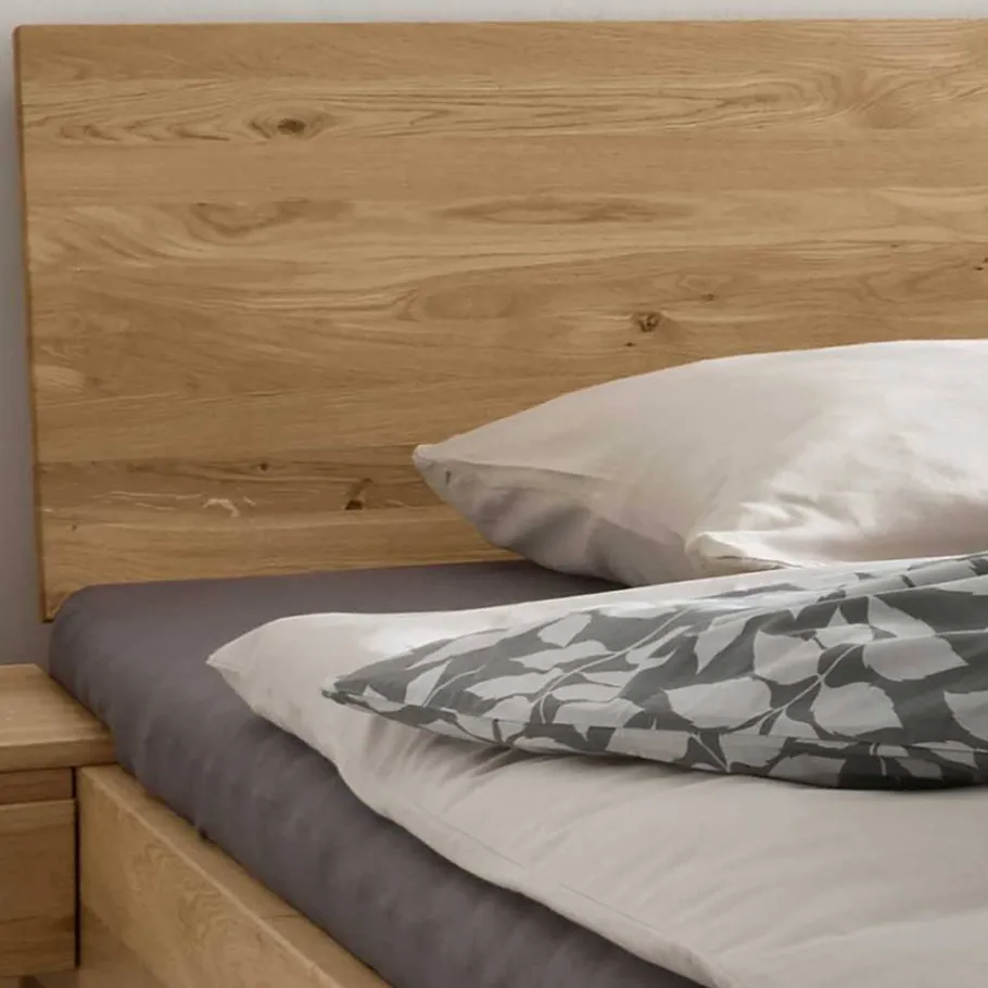 Discount Wohnen Bett mit vier Schubladen aus Wildeiche - Zennian (dreiteilig)