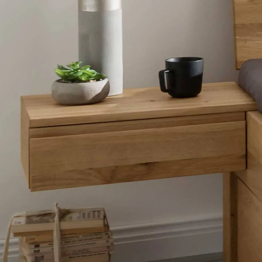 Discount Wohnen Bett mit vier Schubladen aus Wildeiche - Zennian (dreiteilig)