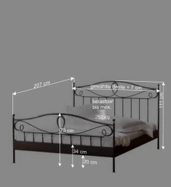 Outlet Wohnen Bett Oscar aus Eisen