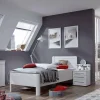 Hot Wohnen Bett und Nachtschrank Arneta in Weiß (zweiteilig)