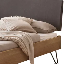 Discount Wohnen Bettgestell aus Wildeiche mit Kunstleder - Alkagar