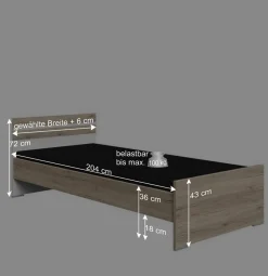 Discount Wohnen Bettgestell in Holzoptik Eiche San Remo - Folio