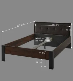 Hot Wohnen Bettgestell mit 140x200cm Liegefläche - Timuras