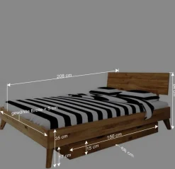Discount Wohnen Bettkasten Einzelbett aus Wildeiche Holz - Eavy II