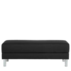 Best Wohnen Bettsofa mit Hocker in Schwarz mit Chrom - Farella (zweiteilig)